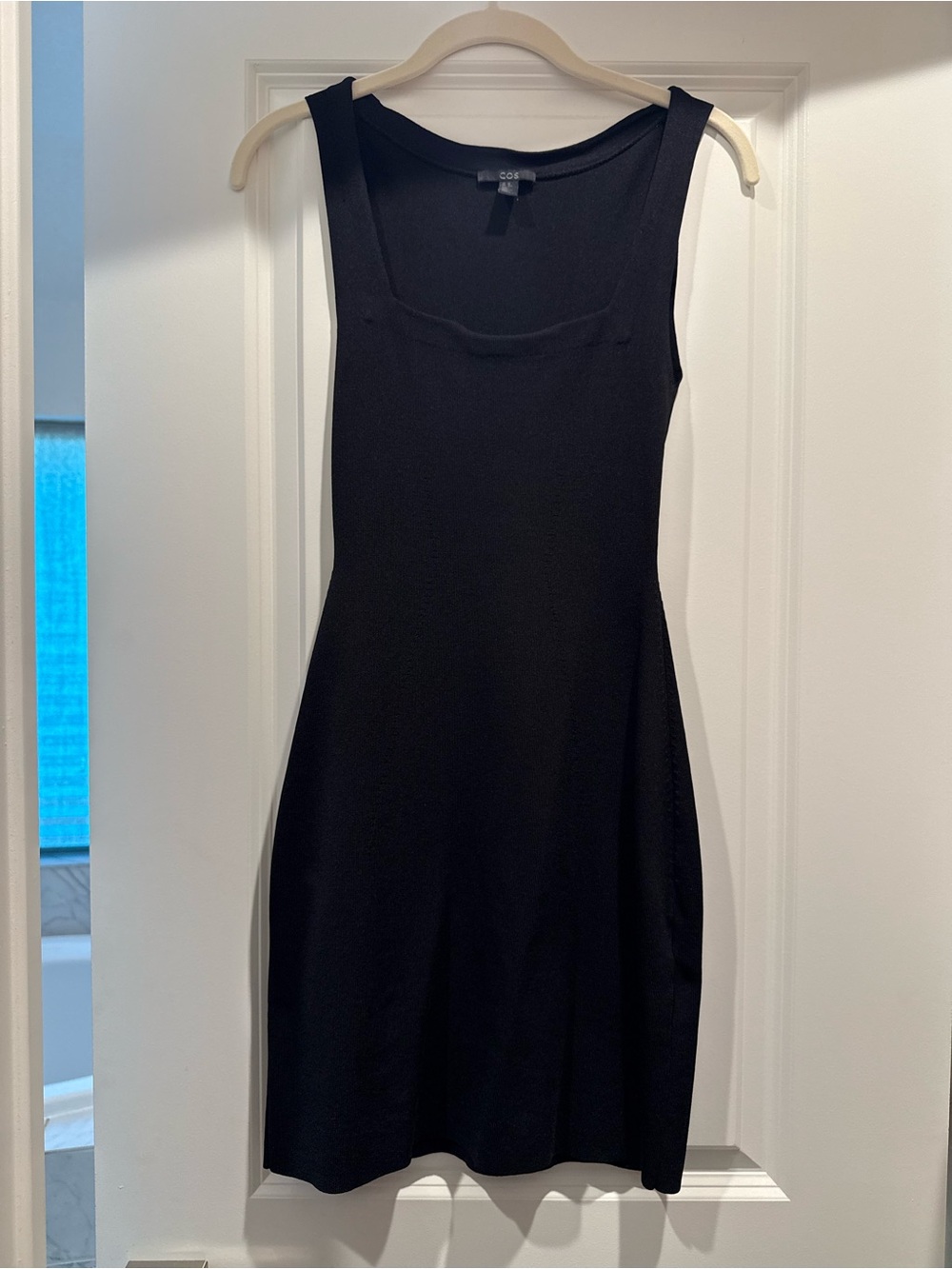 COS Black Sleeveless Mini Dress with Square Neck